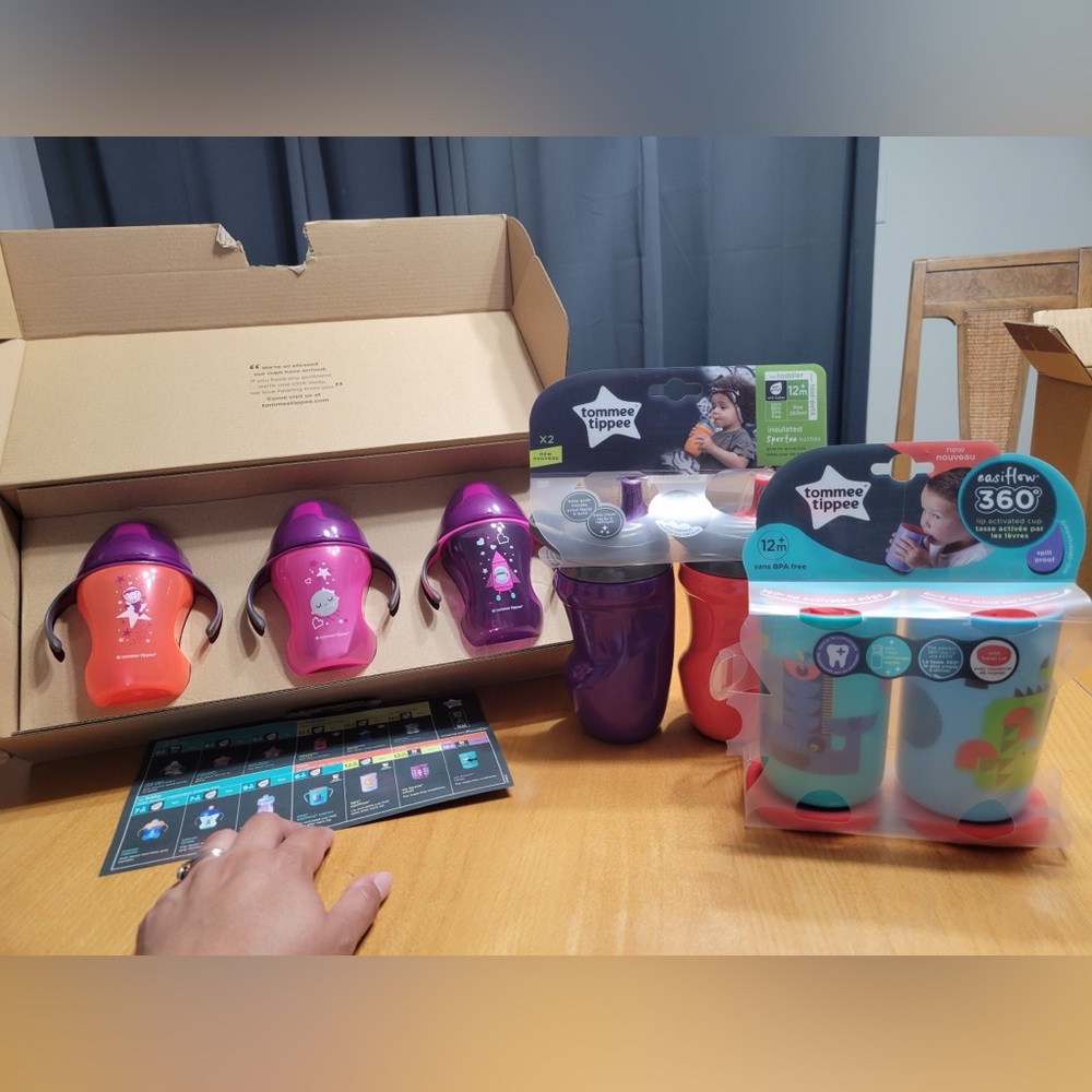 Tommee Tippee Sippy Cup Set - Purple and Red bundle set